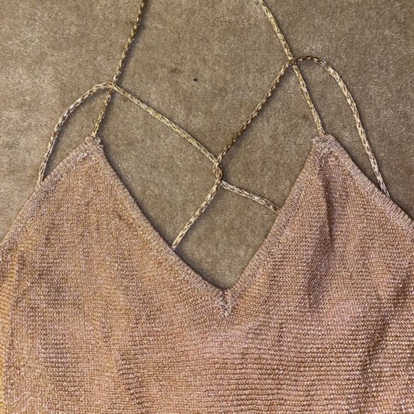 Rose Gold Sparkly Knit Dress - Picture 2 of 6